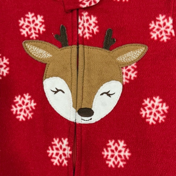 ❤️4 for $20 ❤️ Carter's Girls Snowflake Fleece Zip Footed Sleeper Pajamas Sz 3T - Picture 5 of 14